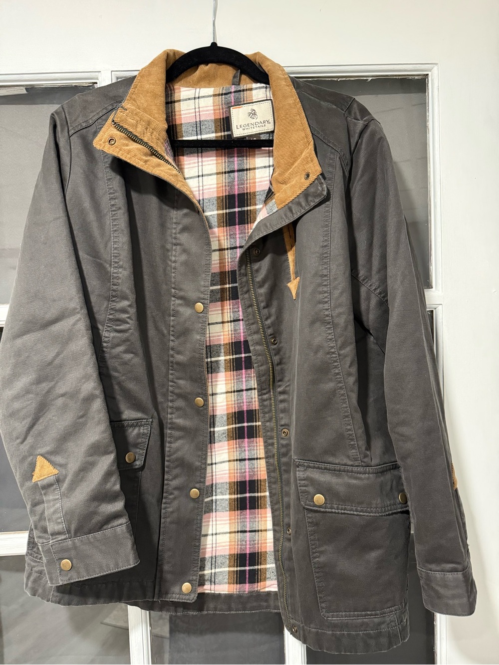 Legendary Whitetails Gray Field Jacket with Tan Corduroy Collar